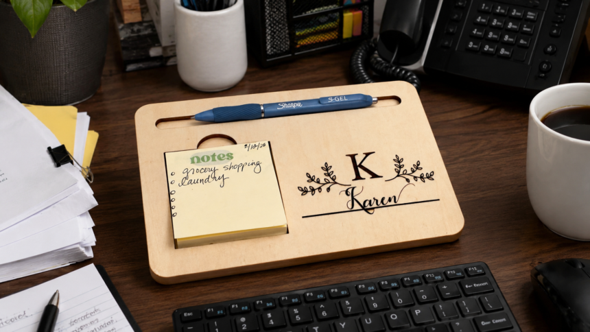 Personalized Sticky Note Desk Tray