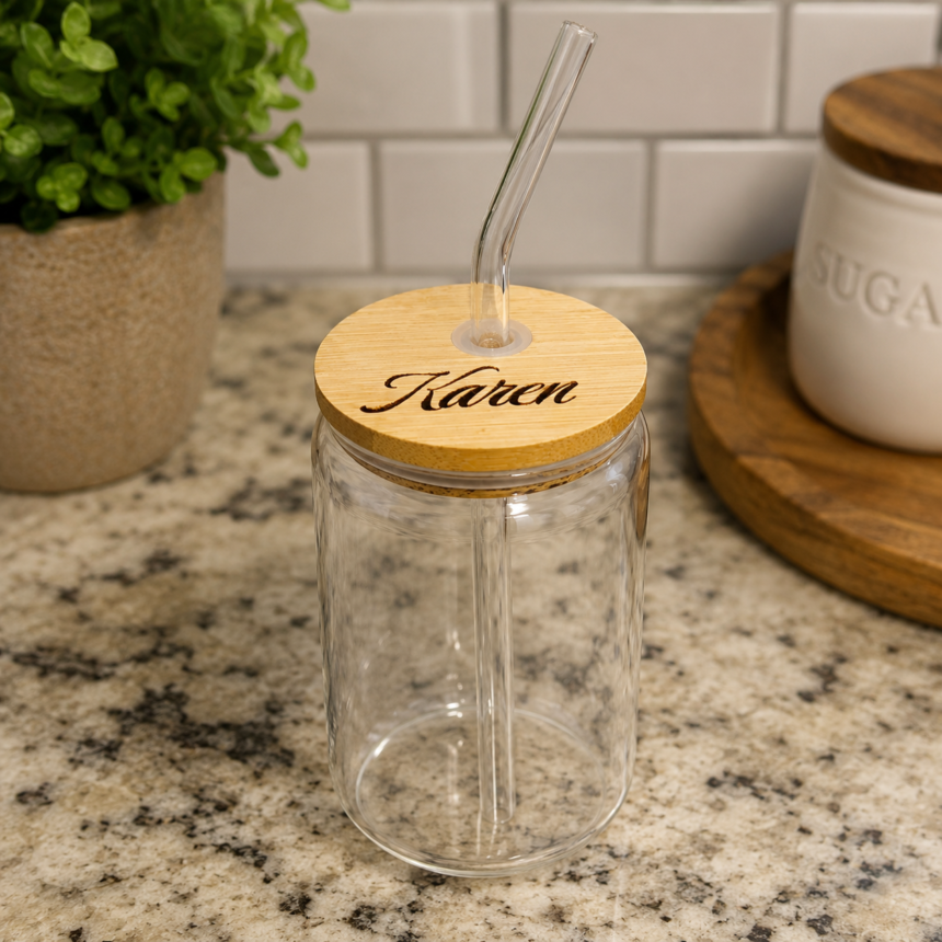 Personalized Glass Jar Lid